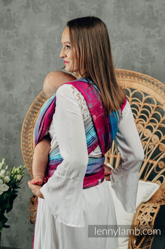 Żakardowa chusta do noszenia dzieci, 100% bawełna - SYMFONIA - BLAZE - rozmiar XS #babywearing