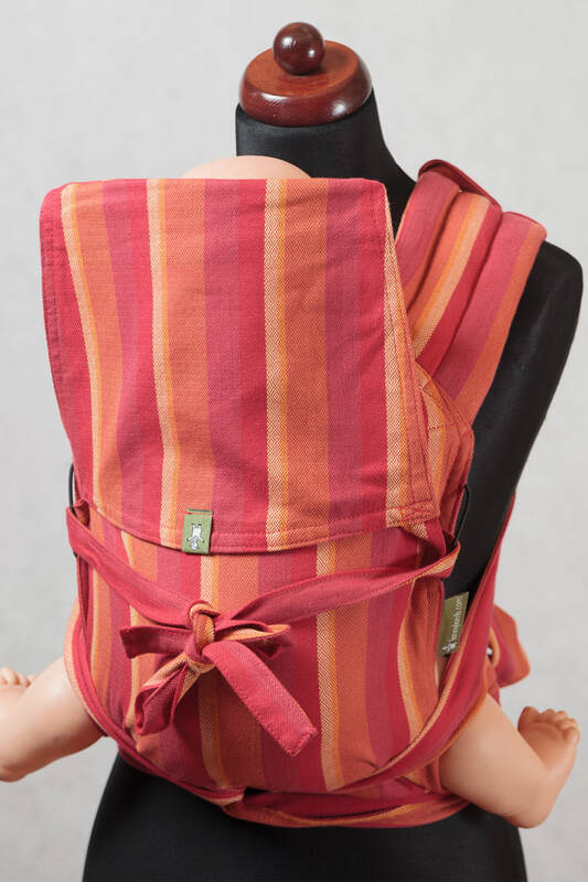 Nosidełko dla dzieci MEI-TAI MINI, bawełna, splot diamentowy, z kapturkiem, Indie #babywearing