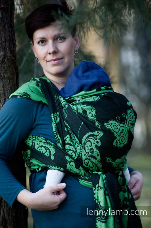Baby Wrap, Jacquard Weave (100% cotton) - Spring Butterfly - size L #babywearing