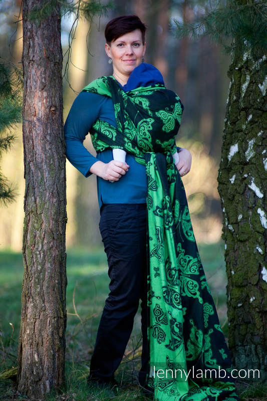 Baby Wrap, Jacquard Weave (100% cotton) - Spring Butterfly - size L #babywearing