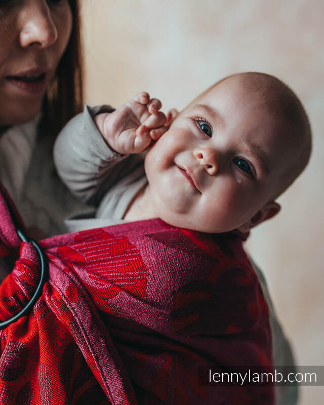 Ringsling, Jacquard Weave, (38% merino wool, 34% noil silk, 28% combed cotton), with gathered shoulder - EXPERIMENT no. 17 - long 2.1m #babywearing