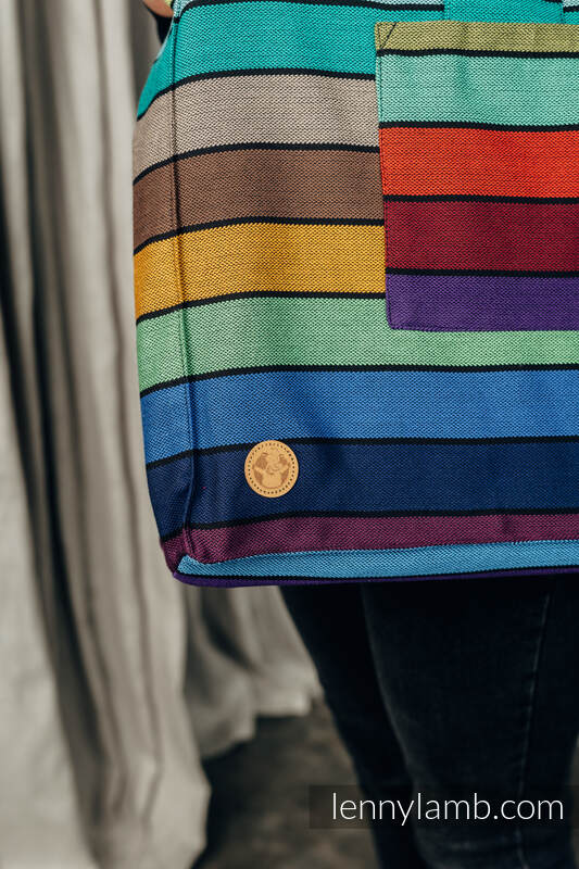Borsa Shoulder Bag in tessuto di fascia (100% cotone) - CAROUSEL OF COLORS - misura standard 37cm x 37cm  #babywearing