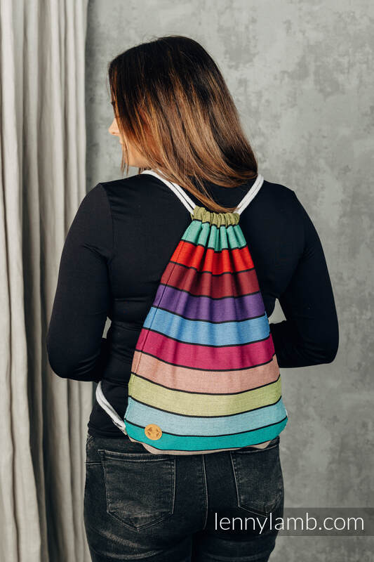 Sackpack made of wrap fabric (100% cotton) - CAROUSEL OF COLORS - standard size 32cm x 43cm #babywearing