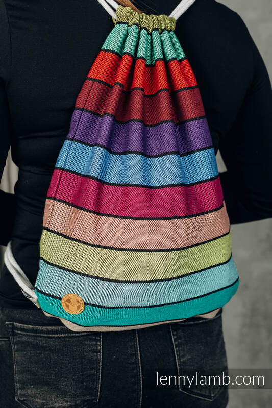 Sackpack made of wrap fabric (100% cotton) - CAROUSEL OF COLORS - standard size 32cm x 43cm #babywearing