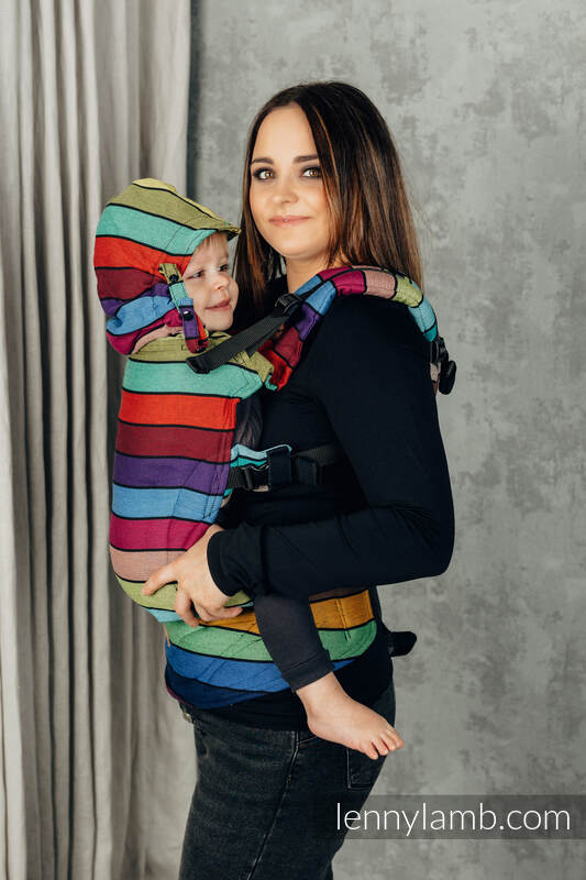 Nosidełko Ergonomiczne  LennyGo z tkaniny skośnokrzyżowej 100% bawełna , rozmiar Baby - KARUZELA BARW #babywearing