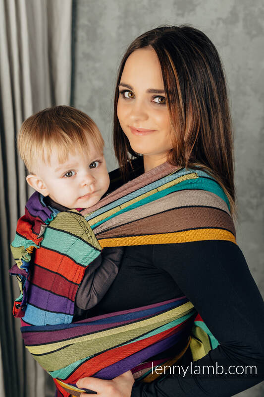LennyHybrid Half Buckle Carrier, Standard Size, broken - twill weave 100% cotton - CAROUSEL OF COLORS #babywearing