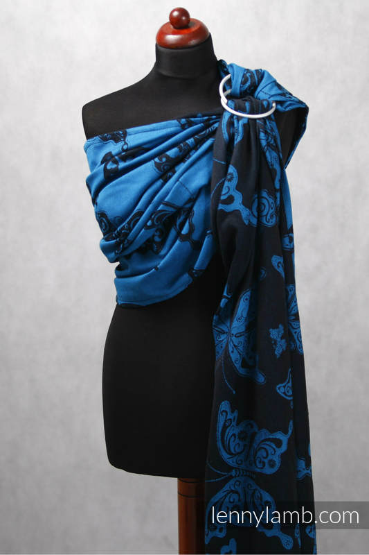 Żakardowa chusta kółkowa do noszenia dzieci, bawełna - Nocny Motyl - long 2.1m #babywearing