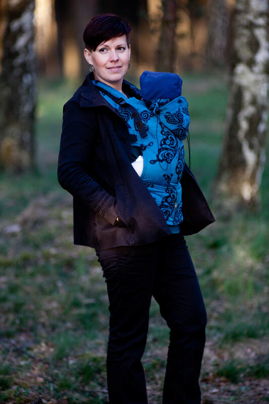 Ergonomic Carrier, Toddler Size, jacquard weave 100% cotton - NIGHT BUTTERFLY #babywearing