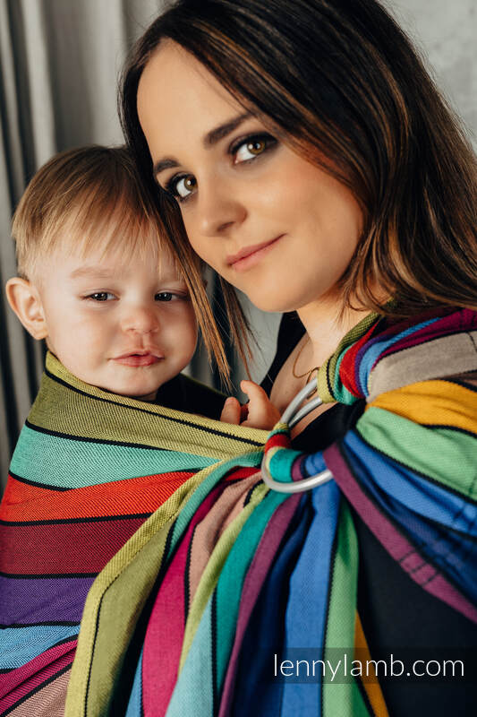 Ringsling, Broken twill Weave (100% cotton), with gathered shoulder - CAROUSEL OF COLORS - standard 1.8m #babywearing