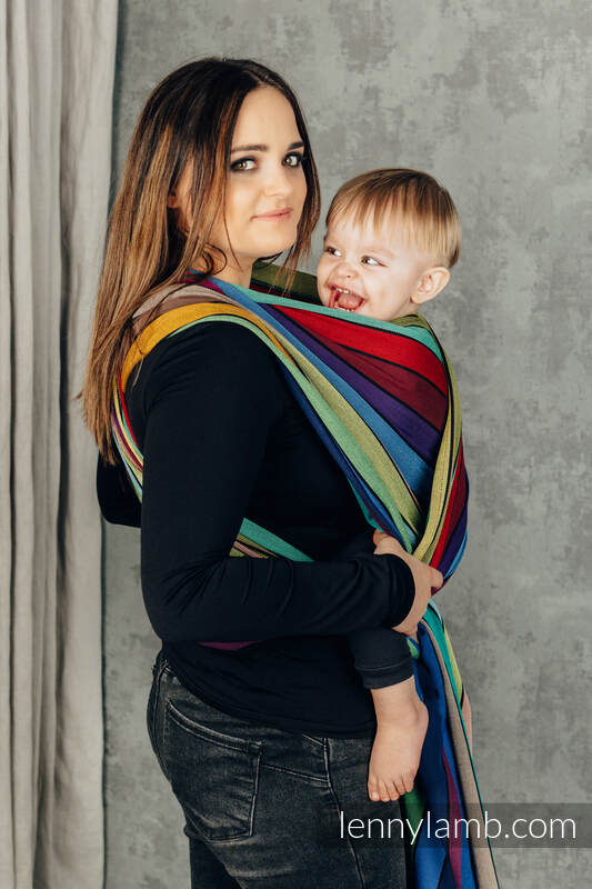Baby Sling, Broken Twill Weave, (100% cotton) - CAROUSEL OF COLORS - size XL (grade B) #babywearing