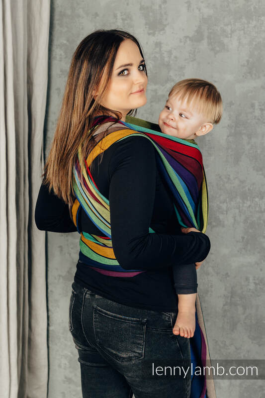 Baby Sling, Broken Twill Weave, (100% cotton) - CAROUSEL OF COLORS - size XS (grade B) #babywearing