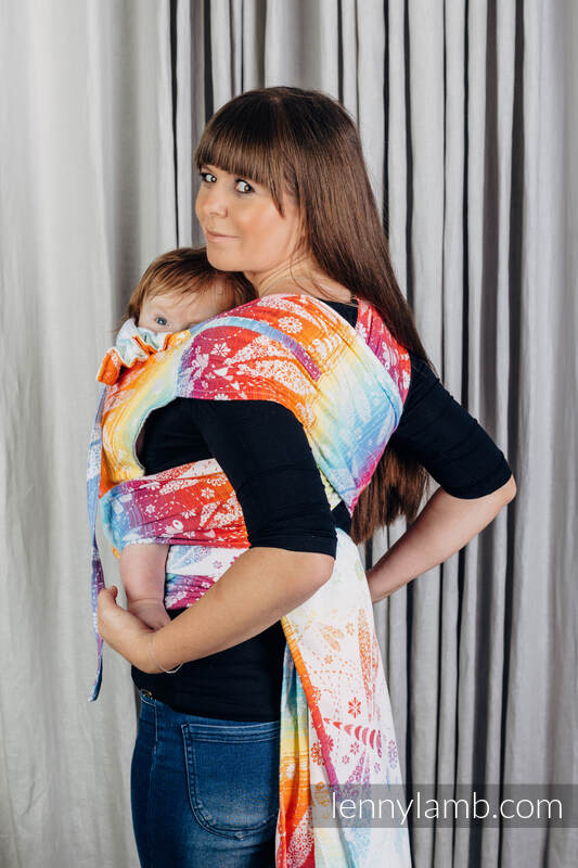 WRAP-TAI toddler avec capuche, jacquard/ 100 % coton / DRAGONFLY RAINBOW #babywearing
