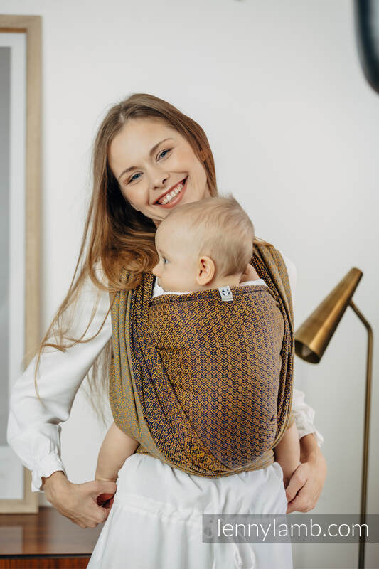 Żakardowa chusta do noszenia dzieci, bawełna - LITTLELOVE - GOLDEN DUO - rozmiar XS #babywearing