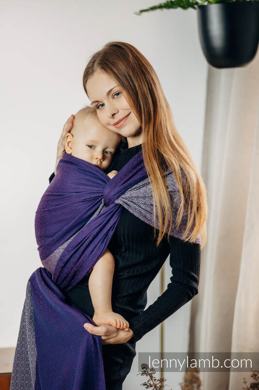 Baby Wrap, Jacquard Weave (100% cotton) - LITTLELOVE - PLUM DUO - size L #babywearing