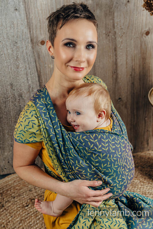 Baby Wrap, Jacquard Weave (100% cotton) - ENCHANTED NOOK - IN BLOOM - size M #babywearing