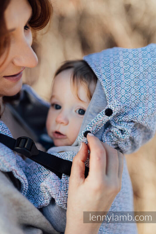 LennyGo Ergonomic Carrier, Baby Size, jacquard weave 64% cotton 36% silk - LITTLELOVE - DESTINY #babywearing