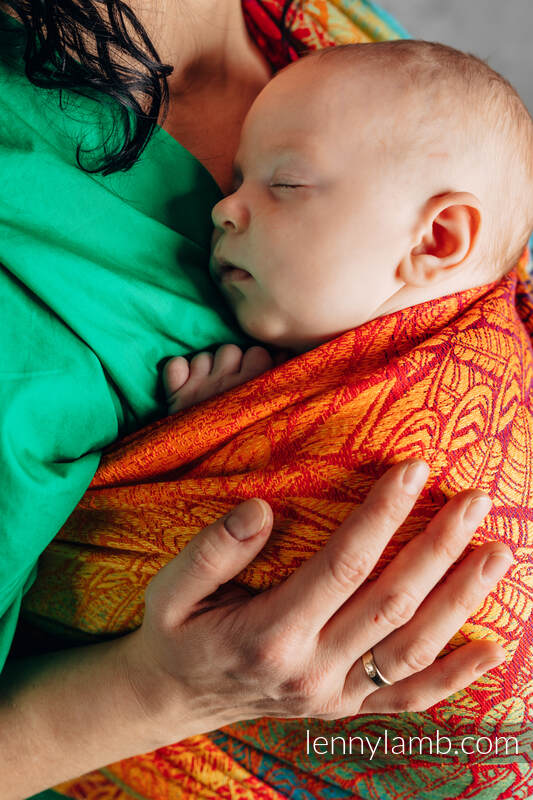 Żakardowa chusta do noszenia dzieci, 100% bawełna - TĘCZOWY WOLNY DUCH - rozmiar L #babywearing