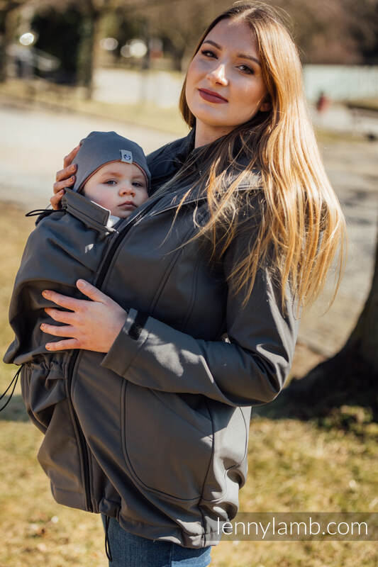 Kurtka Softshell do noszenia dzieci  - Szara - rozmiar XXL #babywearing
