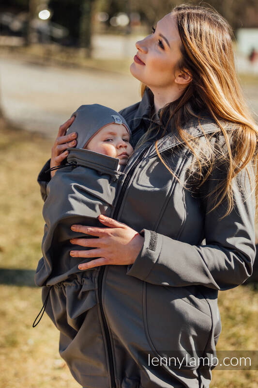 Softshell Babywearing Coat - Grey - size S #babywearing