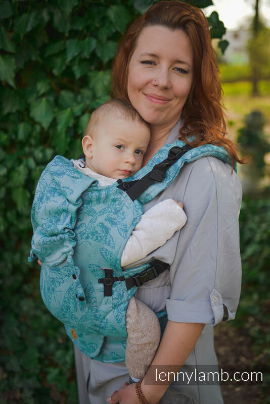 LennyUpGrade Carrier, Standard Size, jacquard weave, 45% linen 35% cotton 20% tussah silk - QUEEN OF THE NIGHT - SPARK #babywearing