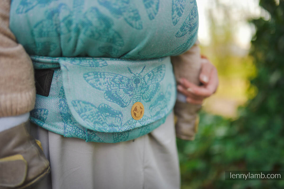 LennyUpGrade Carrier, Standard Size, jacquard weave, 45% linen 35% cotton 20% tussah silk - QUEEN OF THE NIGHT - SPARK #babywearing