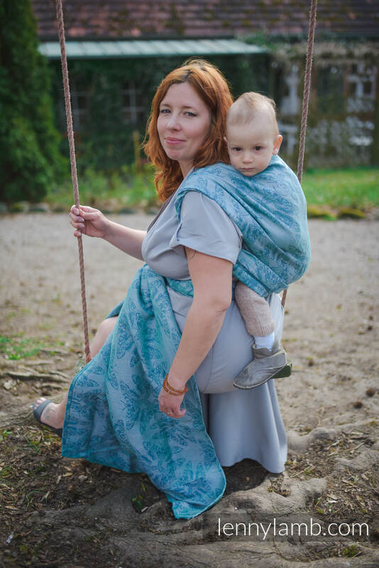 Écharpe, jacquard (45% Lin, 35% Coton, 20% Soie tussah) - QUEEN OF THE NIGHT - SPARK - taille L #babywearing