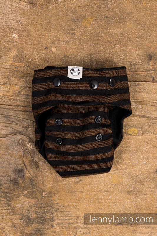 Cover di lana - Brown & Black Stripes - MOS #babywearing