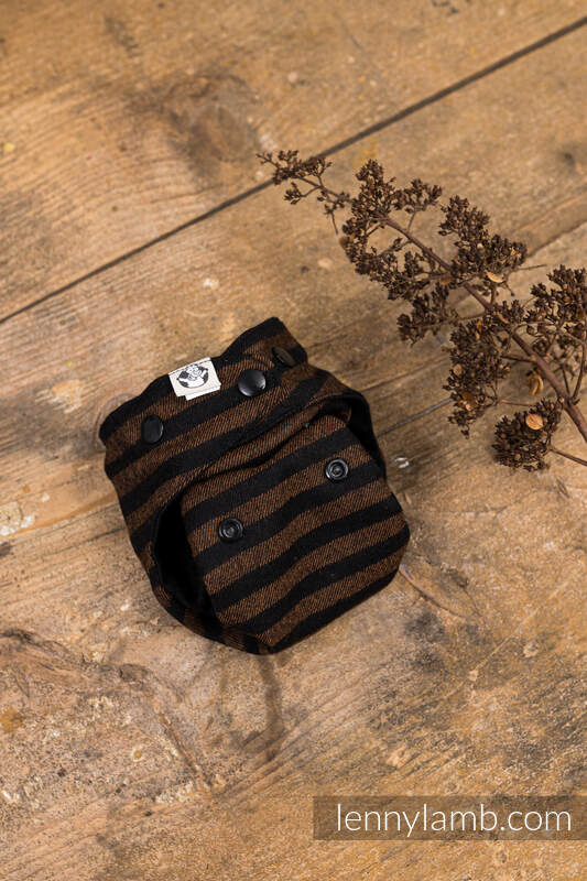 Couvre-couche en laine - Brown & Black Stripes - NB #babywearing