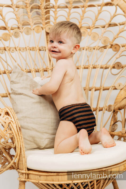 Cover di lana - Brown & Black Stripes - MOS #babywearing