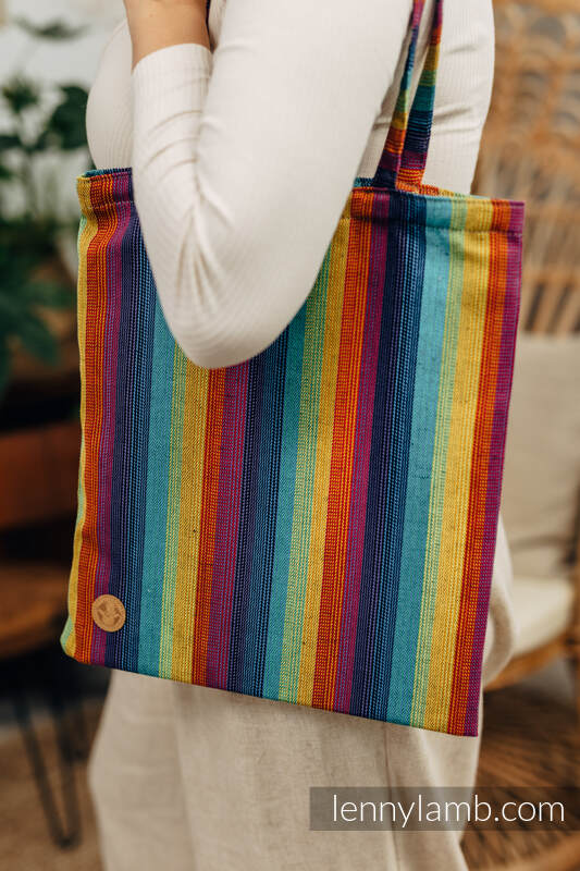 Einkaufstasche, hergestellt aus gewebtem Stoff (79% Baumwolle, 21% Leinen) - LINEN PARADISO #babywearing
