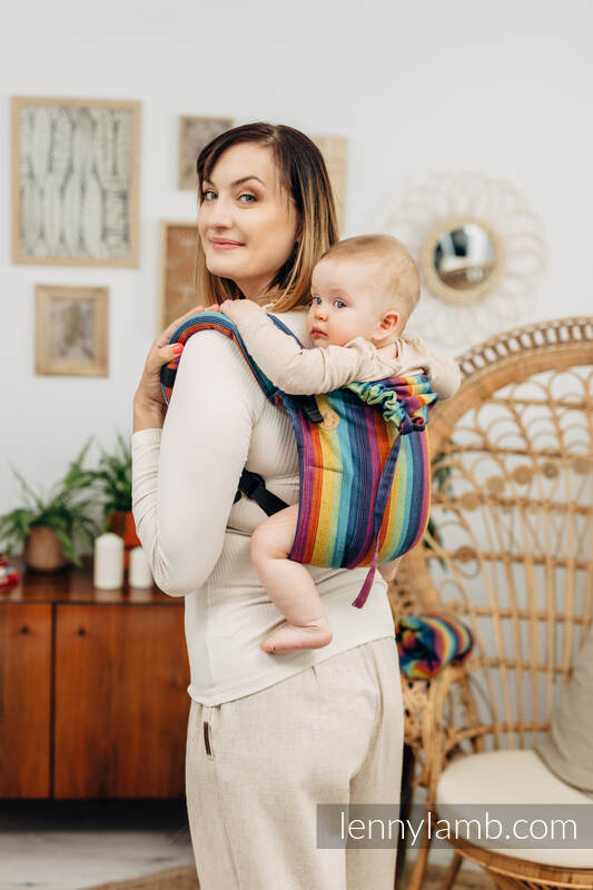 Lenny Buckle Onbuhimo baby carrier, toddler size, jacquard weave (79% cotton, 21% linen) - LINEN PARADISO #babywearing