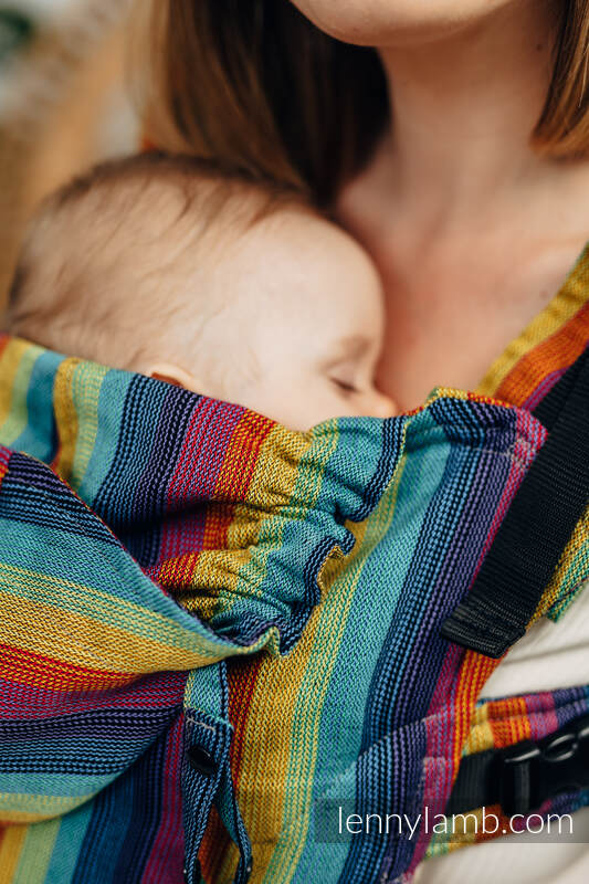 Nosidełko Ergonomiczne LennyGo z tkaniny żakardowej 79% bawełna, 21% len, rozmiar Toddler - LINEN PARADISO #babywearing