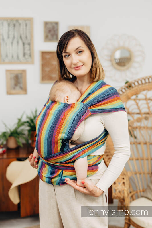 Mochila LennyHybrid Half Buckle, talla estándar, tejido jaqurad (79% algodón, 21% lino) - LINEN PARADISO #babywearing