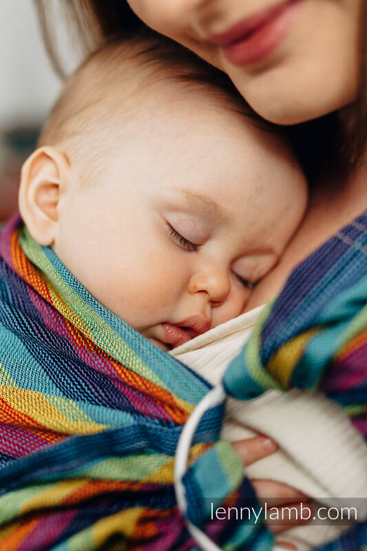 Ringsling, Jacquard Weave (79% cotton, 21% linen), with gathered shoulder - LINEN PARADISO - standard 1.8m #babywearing