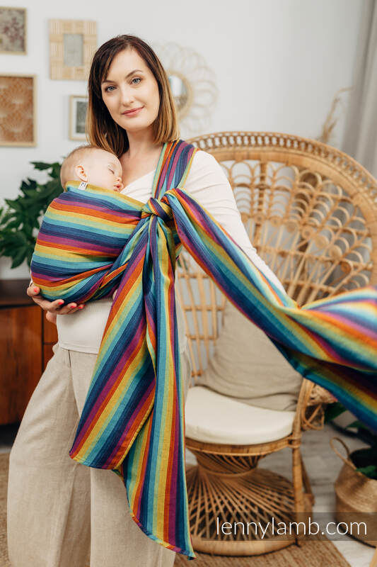 Żakardowa chusta do noszenia dzieci (79% bawełna, 21% len) - LINEN PARADISO - rozmiar XS #babywearing