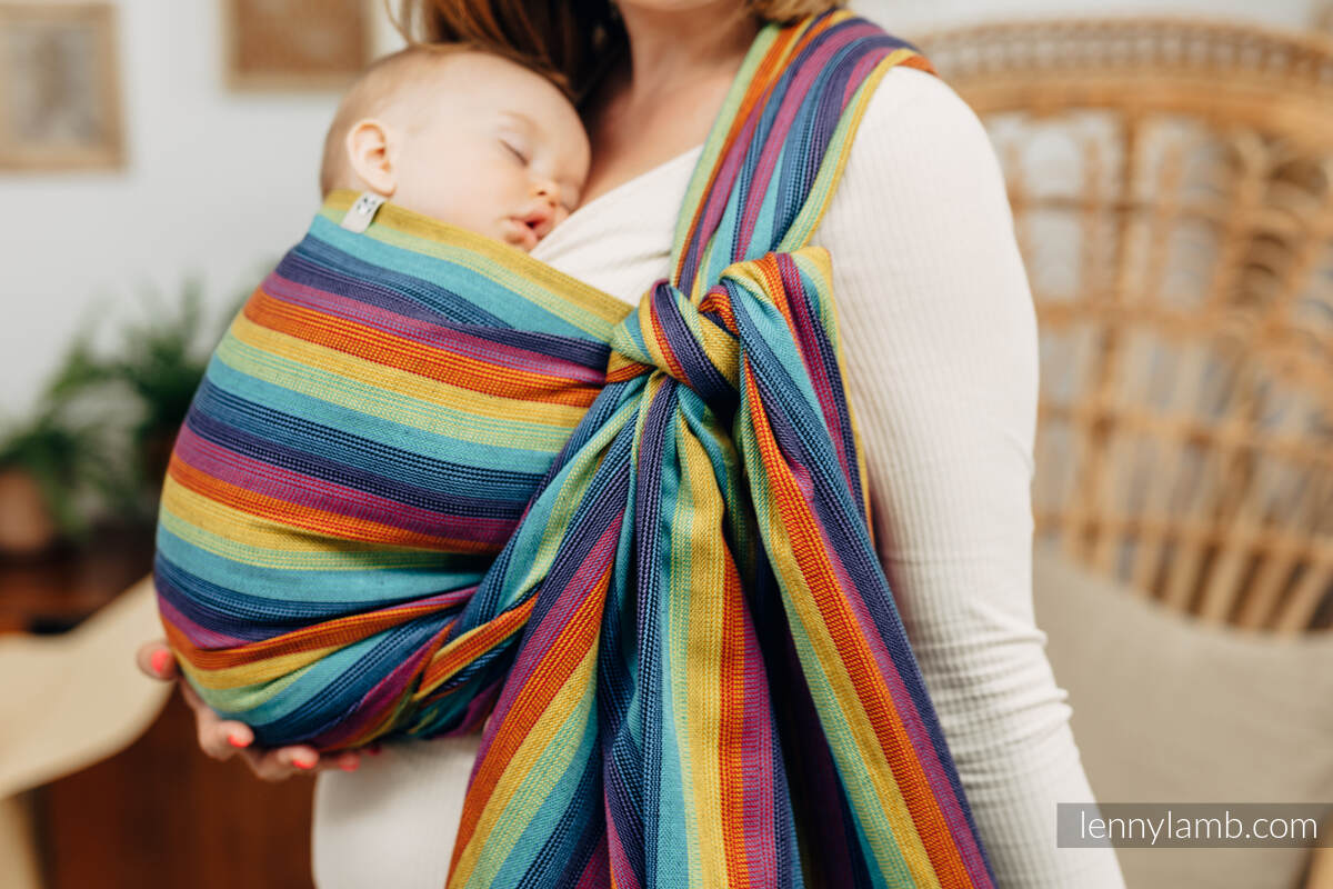 Żakardowa chusta do noszenia dzieci (79% bawełna, 21% len) - LINEN PARADISO - rozmiar XS #babywearing