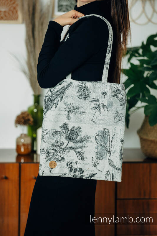 Shopping bag made of wrap fabric (100% cotton) - HERBARIUM ROUNDHAY GARDEN #babywearing