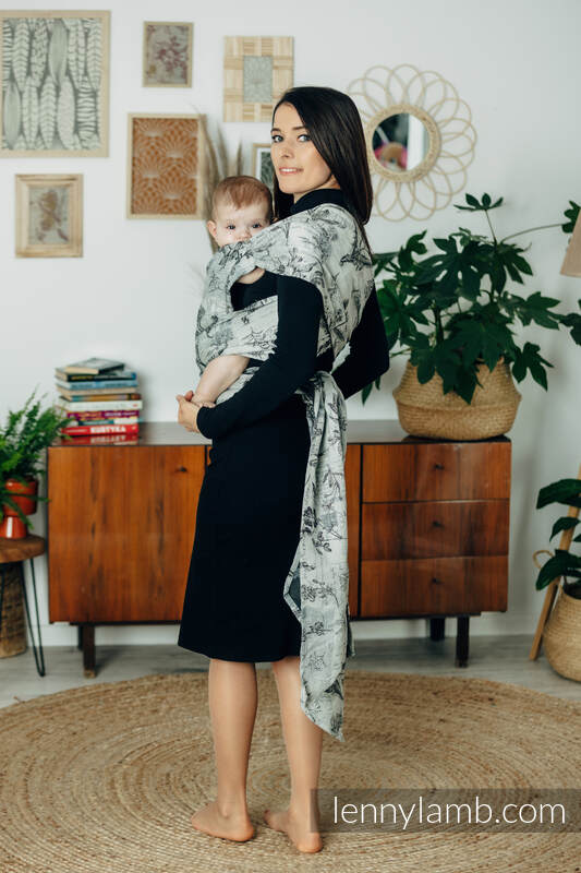 Mochila LennyHybrid Half Buckle, talla estándar, tejido jaqurad 100% algodón - HERBARIUM ROUNDHAY GARDEN #babywearing