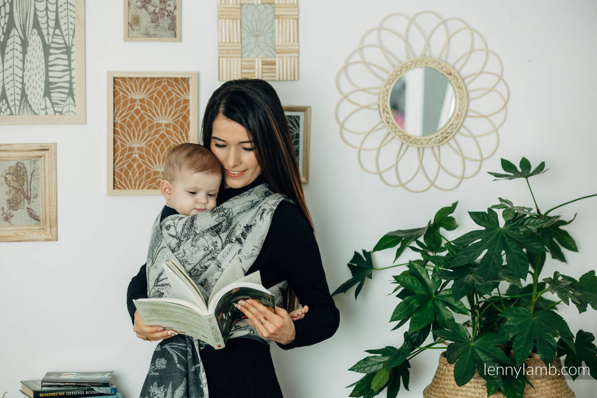 Baby Wrap, Jacquard Weave (100% cotton) - HERBARIUM ROUNDHAY GARDEN - size M #babywearing