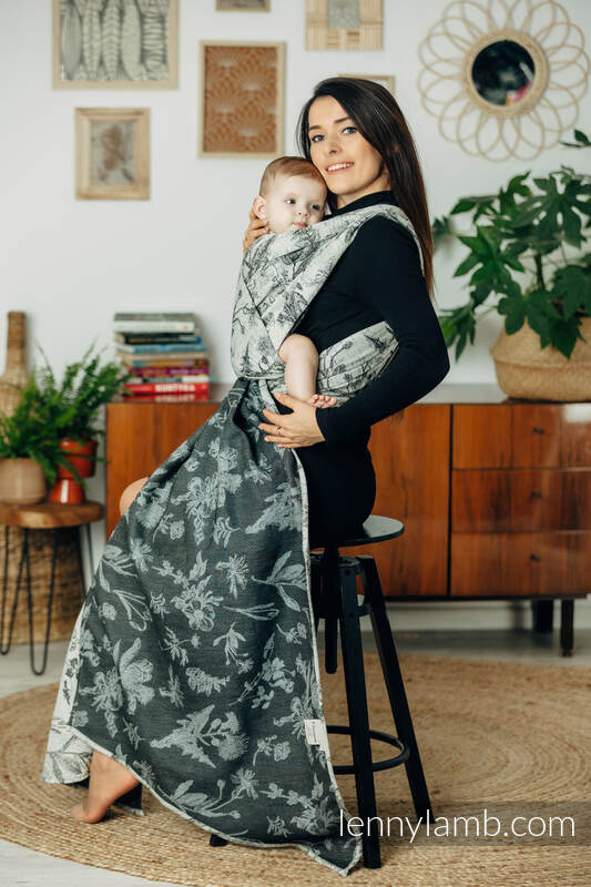 Żakardowa chusta do noszenia dzieci,(100% bawełna) - HERBARIUM Z OGRODU ROUNDHAY - rozmiar S #babywearing