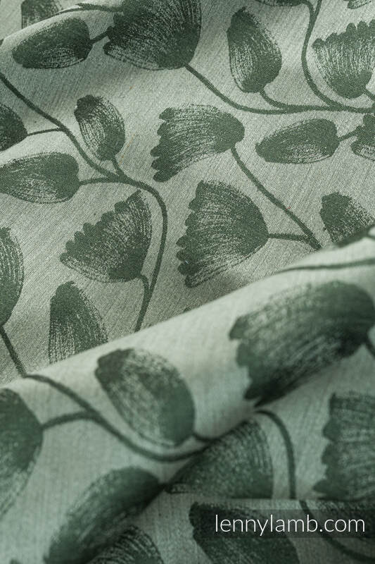 Fular, tejido jacquard (100% lino) - VIRIDIFLORA - KHAKI - talla L (grado B) #babywearing