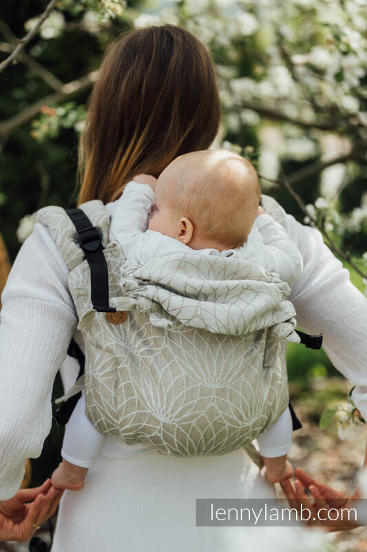 Lenny Buckle Onbuhimo baby carrier, standard size, jacquard weave (100% linen) - LOTUS - NATURAL   #babywearing