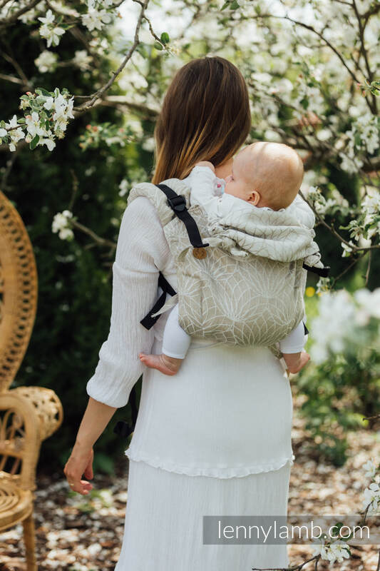 Nosidło Klamrowe ONBUHIMO  z tkaniny żakardowej (100% len), rozmiar Toddler - LOTOS - NATURALNY  #babywearing
