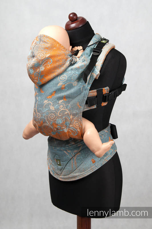 Nosidełko Ergonomiczne z tkaniny żakardowej 100% bawełna , Baby Size, DRZEWO MARZEŃ, Rewers #babywearing