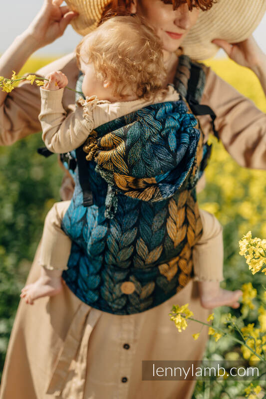 LennyGo Ergonomic Carrier, Baby Size, jacquard weave, (65% bamboo viscose, 35% cotton) - TANGLED - BETWEEN THE EARTH & THE SKY #babywearing