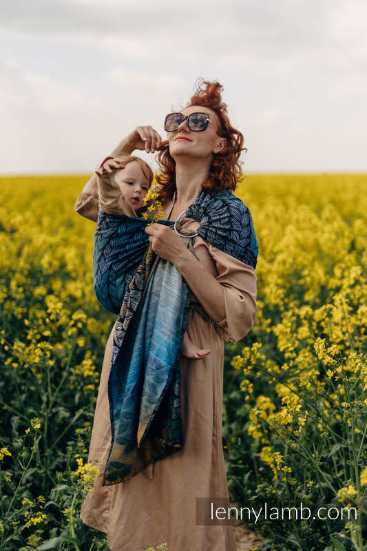 Ringsling, Jacquard Weave (65% bamboo viscose, 35% cotton), with gathered shoulder - TANGLED - BETWEEN THE EARTH & THE SKY- standard 1.8m #babywearing