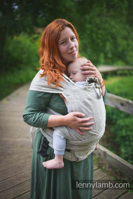 Mochila LennyHybrid Half Buckle, talla estándar, tejido jaqurad 100% lino - ENCHANTED NOOK - WILD NATURE #babywearing