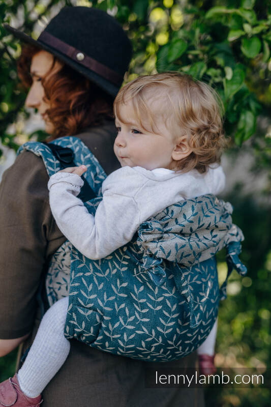 Lenny Buckle Onbuhimo baby carrier, standard size, jacquard weave (100% linen) - ENCHANTED NOOK - DAYFLOWER #babywearing