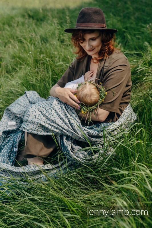 Baby Wrap, Jacquard Weave (100% linen) - ENCHANTED NOOK - DAYFLOWER - size M #babywearing