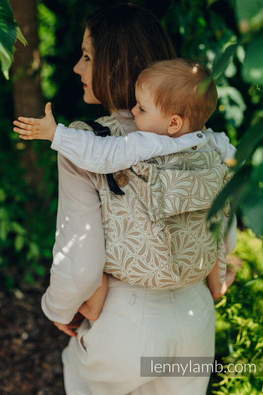 Lenny Buckle Onbuhimo baby carrier, standard size, jacquard weave (50% cotton, 50% bamboo viscose) - INFINITY - GOLDEN HOUR #babywearing